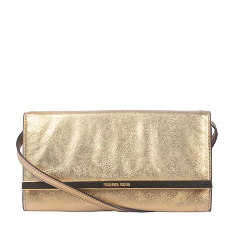 michael kors lana clutch gold|Michael Kors metallic gold handbags.